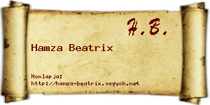 Hamza Beatrix névjegykártya